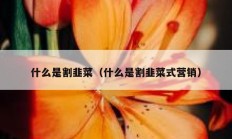 什么是割韭菜（什么是割韭菜式营销）