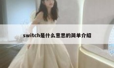 switch是什么意思的简单介绍